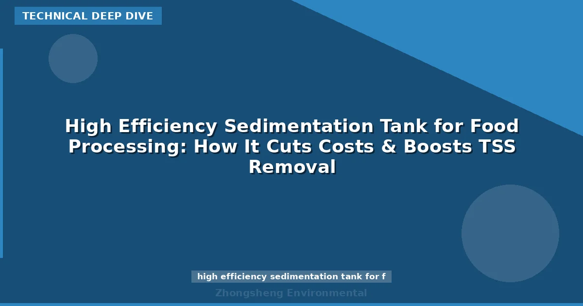 High Efficiency Sedimentation Tank for Food Processing: How It Cuts Costs & Boosts TSS Removal