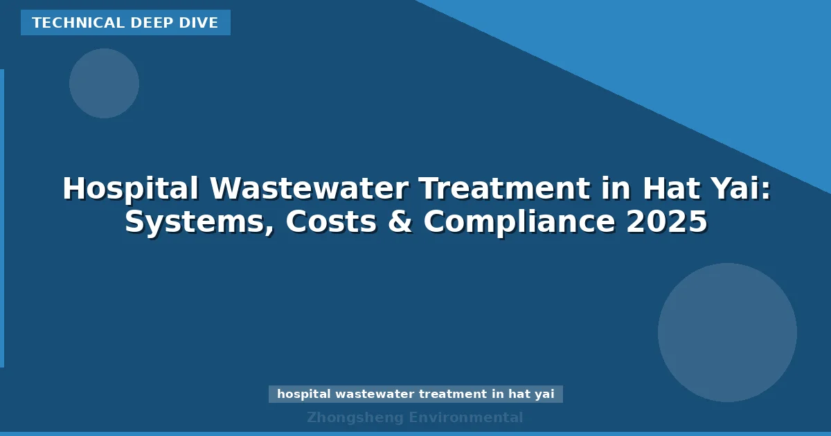 Hospital Wastewater Treatment in Hat Yai: Systems, Costs & Compliance 2025