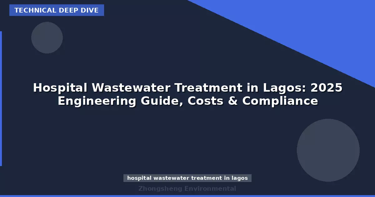 Hospital Wastewater Treatment in Lagos: 2025 Engineering Guide, Costs & Compliance