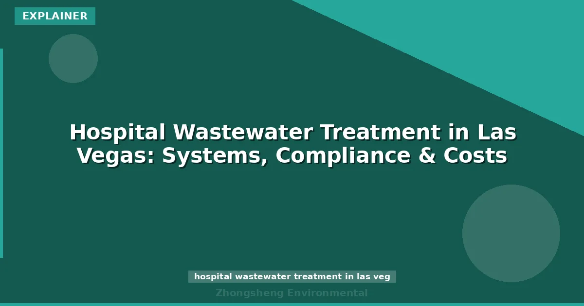 Hospital Wastewater Treatment in Las Vegas: Systems, Compliance & Costs