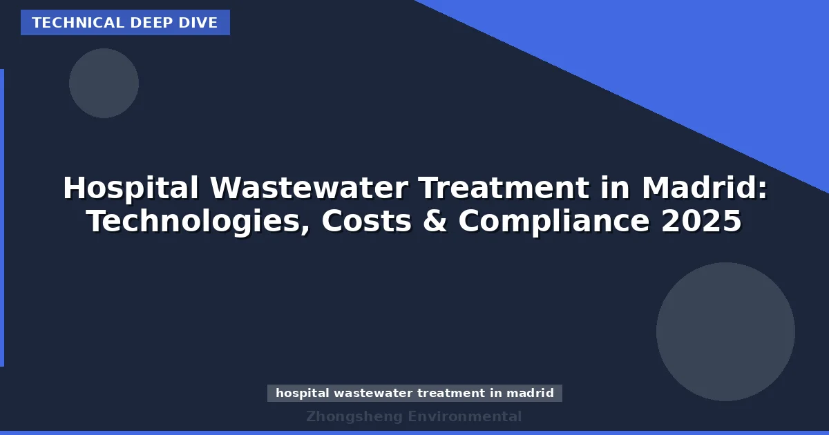 Hospital Wastewater Treatment in Madrid: Technologies, Costs & Compliance 2025