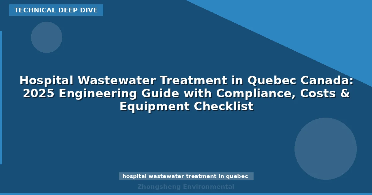 Hospital Wastewater Treatment in Quebec Canada: 2025 Engineering Guide with Compliance, Costs & Equipment Checklist