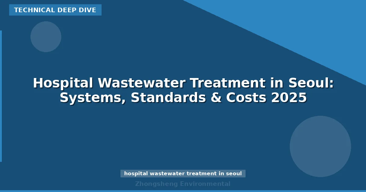 Hospital Wastewater Treatment in Seoul: Systems, Standards & Costs 2025