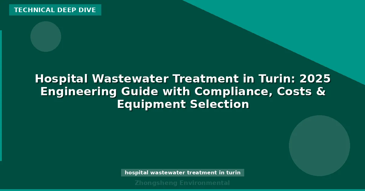 Hospital Wastewater Treatment in Turin: 2025 Engineering Guide with Compliance, Costs & Equipment Selection
