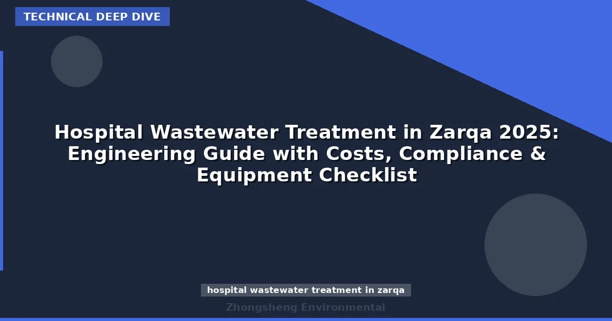 Hospital Wastewater Treatment in Zarqa 2025: Engineering Guide with Costs, Compliance & Equipment Checklist
