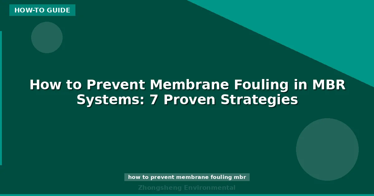 How to Prevent Membrane Fouling in MBR Systems: 7 Proven Strategies