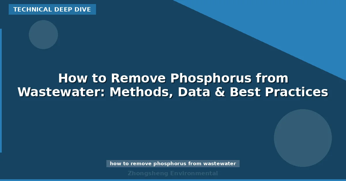 How to Remove Phosphorus from Wastewater: Methods, Data & Best Practices
