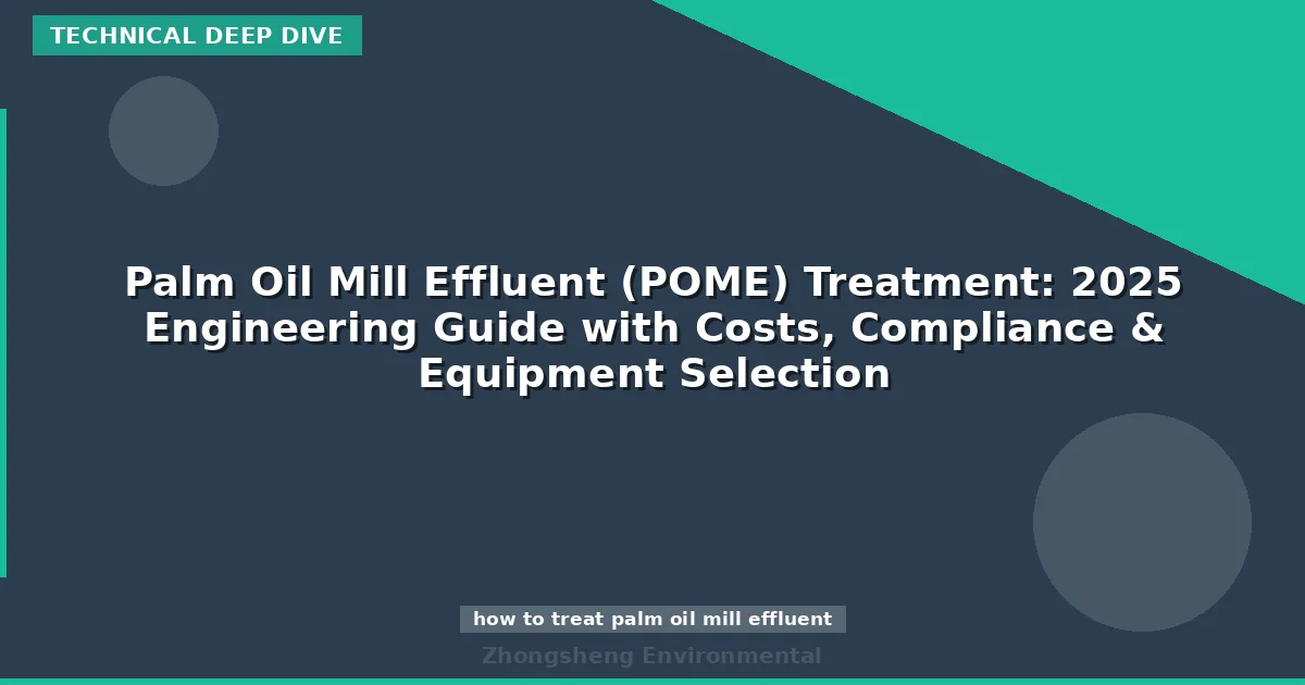 Palm Oil Mill Effluent (POME) Treatment: 2025 Engineering Guide with Costs, Compliance & Equipment Selection