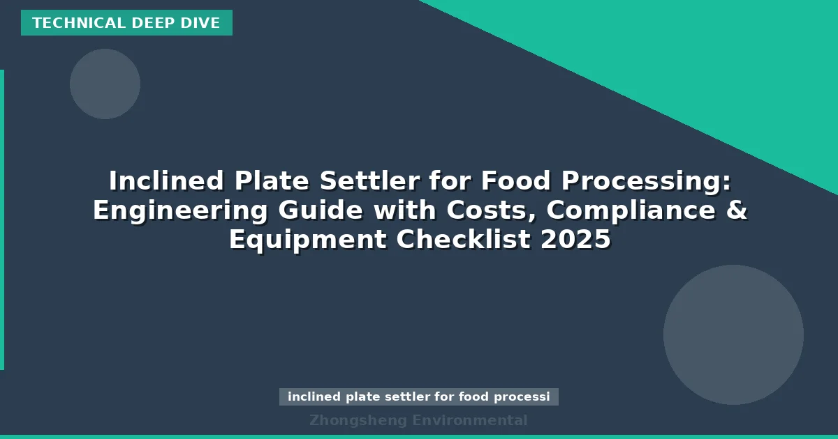 Inclined Plate Settler for Food Processing: Engineering Guide with Costs, Compliance & Equipment Checklist 2025