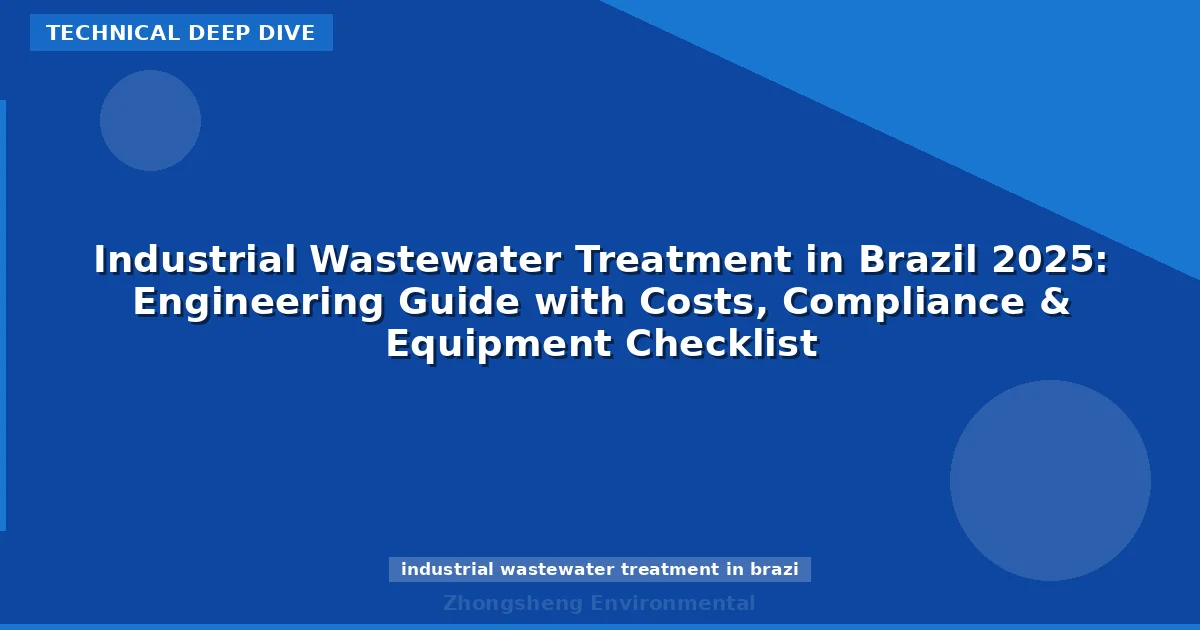 Industrial Wastewater Treatment in Brazil 2025: Engineering Guide with Costs, Compliance & Equipment Checklist