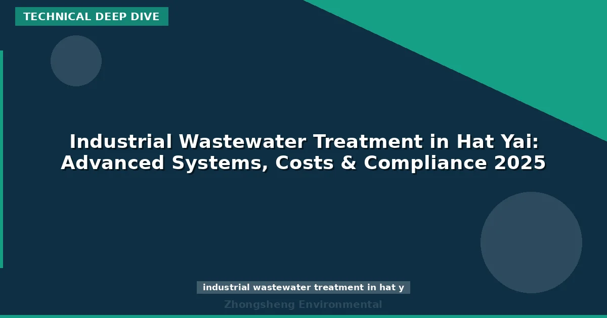 Industrial Wastewater Treatment in Hat Yai: Advanced Systems, Costs & Compliance 2025