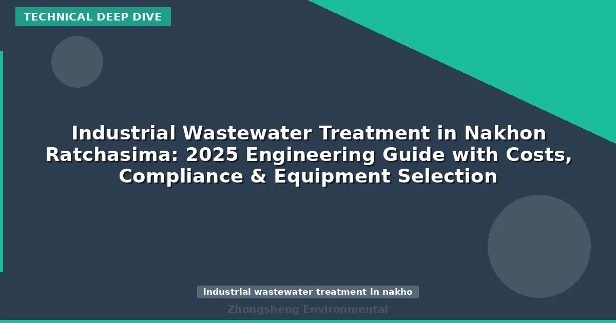 Industrial Wastewater Treatment in Nakhon Ratchasima: 2025 Engineering Guide with Costs, Compliance & Equipment Selection