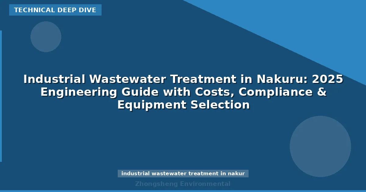 Industrial Wastewater Treatment in Nakuru: 2025 Engineering Guide with Costs, Compliance & Equipment Selection