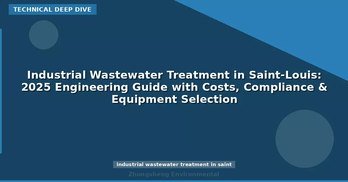 Industrial Wastewater Treatment in Saint-Louis: 2025 Engineering Guide with Costs, Compliance & Equipment Selection