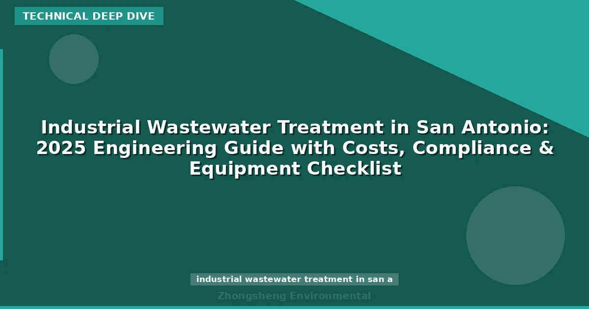 Industrial Wastewater Treatment in San Antonio: 2025 Engineering Guide with Costs, Compliance & Equipment Checklist