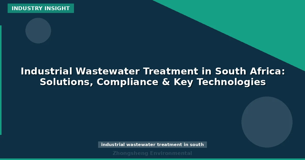 Industrial Wastewater Treatment in South Africa: Solutions, Compliance & Key Technologies