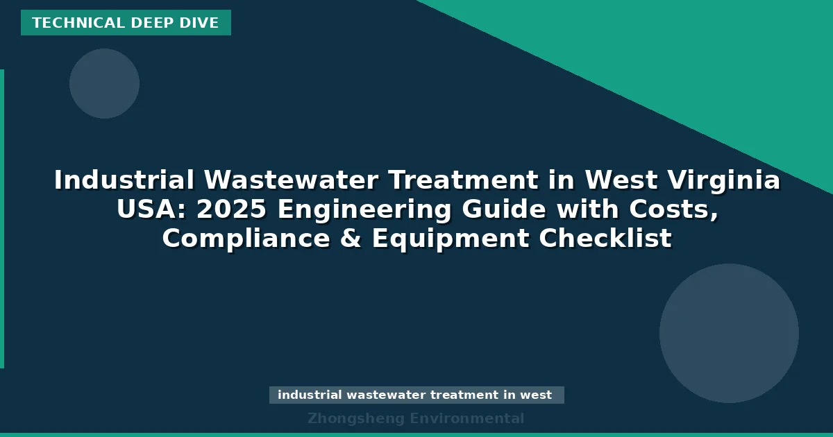 Industrial Wastewater Treatment in West Virginia USA: 2025 Engineering Guide with Costs, Compliance & Equipment Checklist