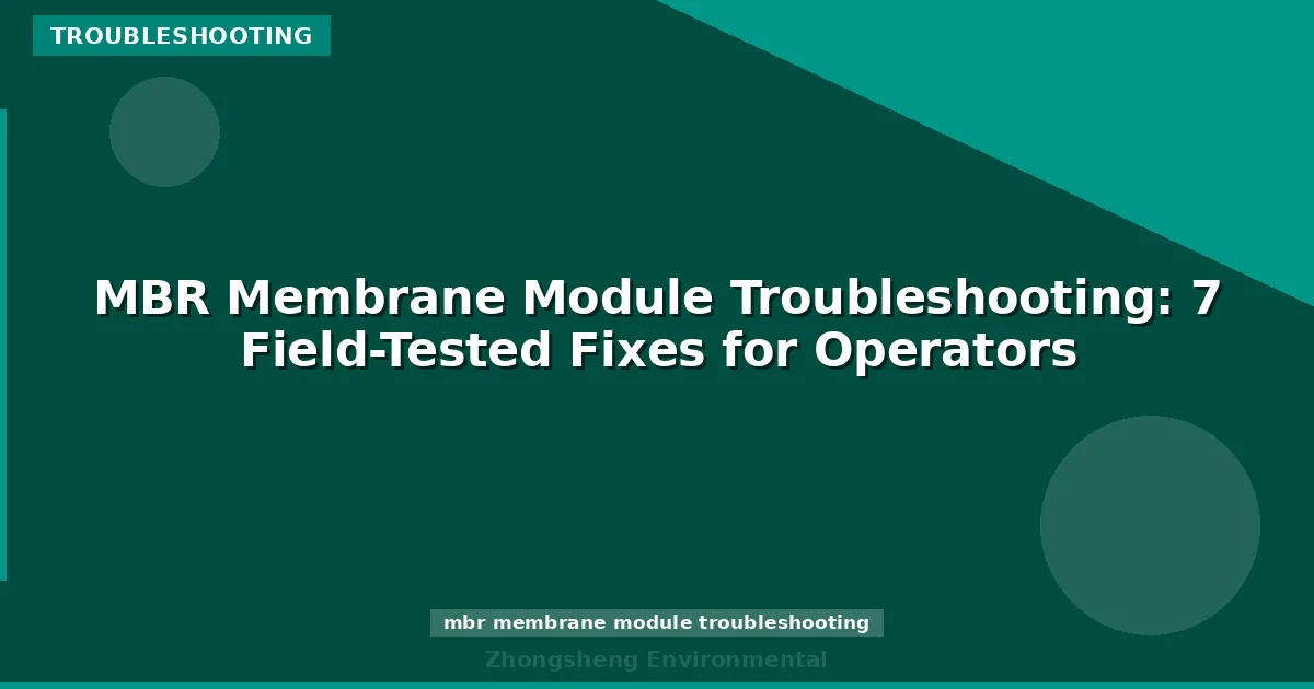 MBR Membrane Module Troubleshooting: 7 Field-Tested Fixes for Operators
