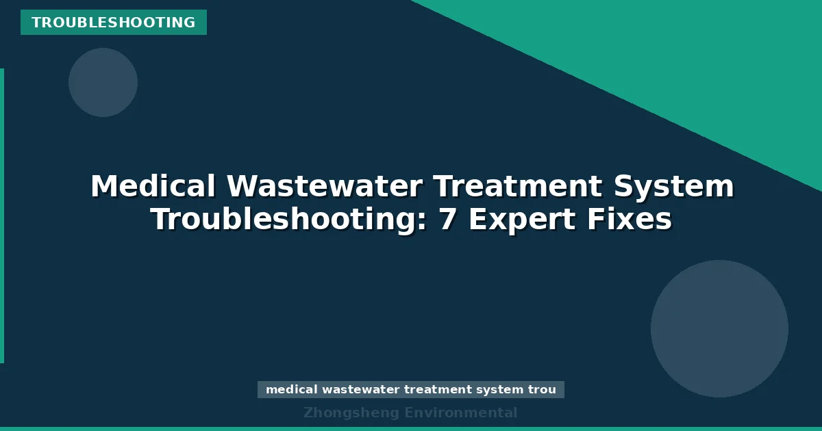 Medical Wastewater Treatment System Troubleshooting: 7 Expert Fixes