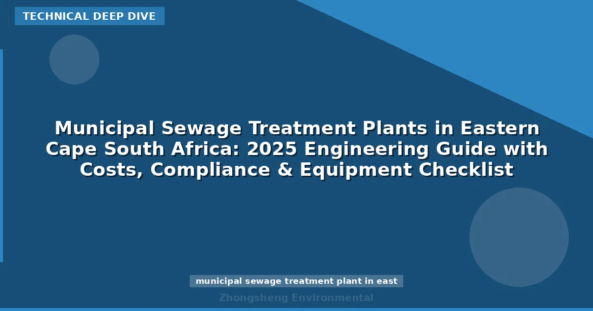 Municipal Sewage Treatment Plants in Eastern Cape South Africa: 2025 Engineering Guide with Costs, Compliance & Equipment Checklist