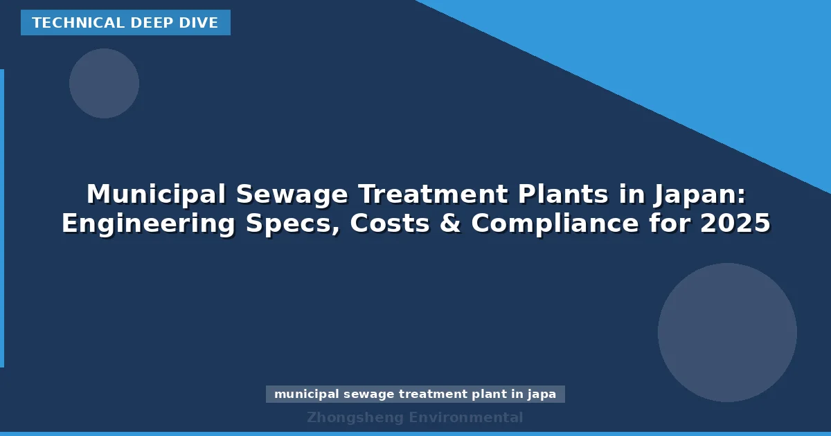 Municipal Sewage Treatment Plants in Japan: Engineering Specs, Costs & Compliance for 2025