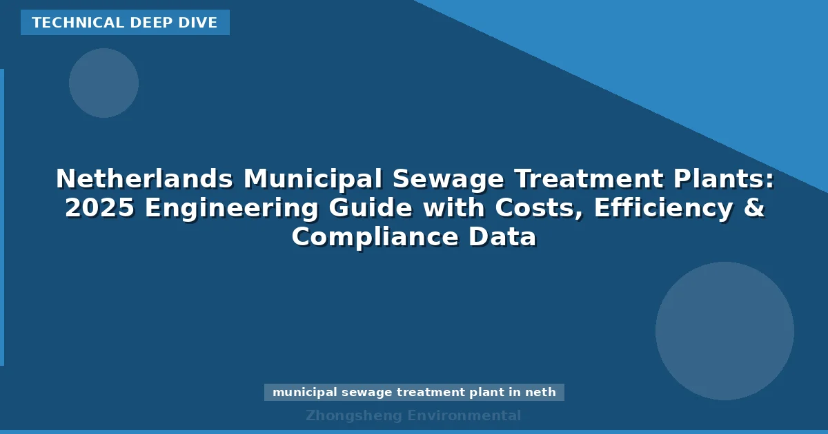 Netherlands Municipal Sewage Treatment Plants: 2025 Engineering Guide with Costs, Efficiency & Compliance Data