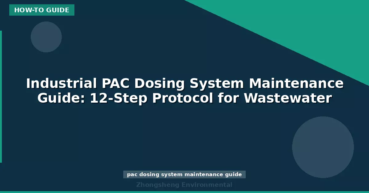 Industrial PAC Dosing System Maintenance Guide: 12-Step Protocol for Wastewater