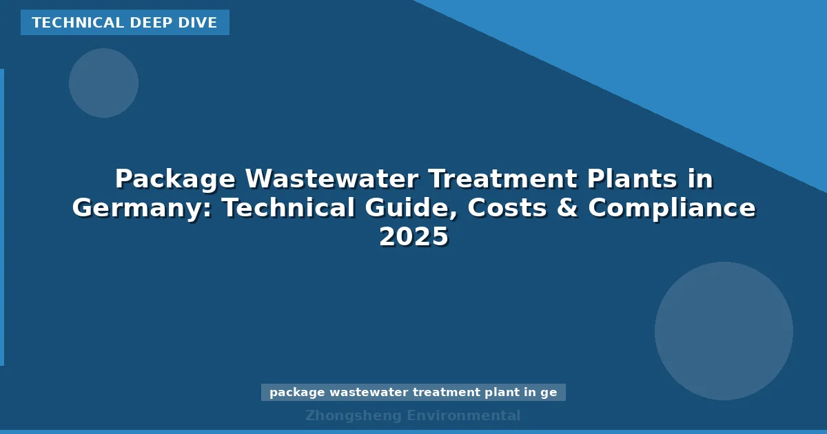 Package Wastewater Treatment Plants in Germany: Technical Guide, Costs & Compliance 2025