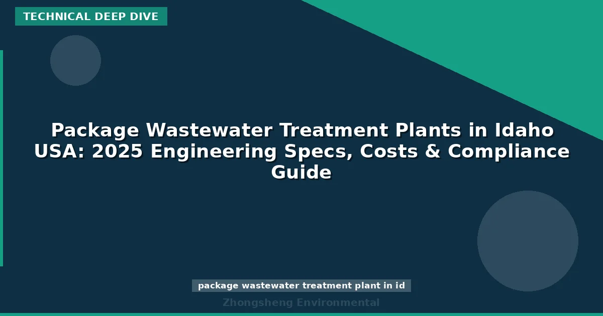 Package Wastewater Treatment Plants in Idaho USA: 2025 Engineering Specs, Costs & Compliance Guide