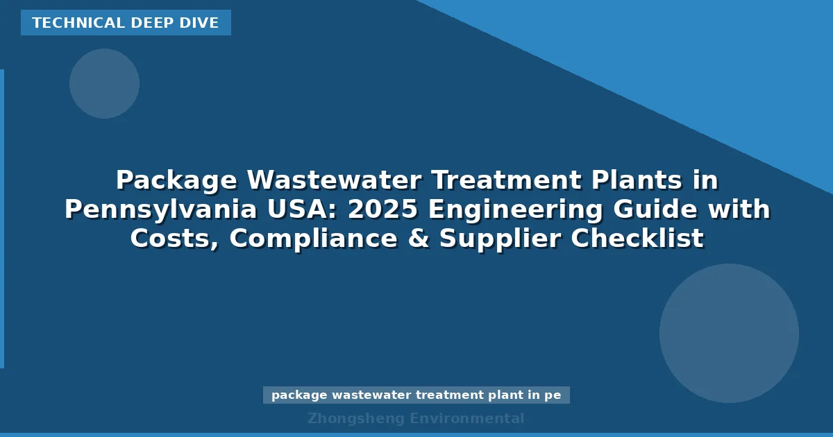 Package Wastewater Treatment Plants in Pennsylvania USA: 2025 Engineering Guide with Costs, Compliance & Supplier Checklist