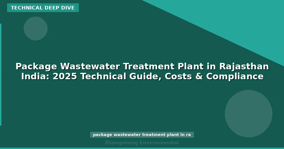 Package Wastewater Treatment Plant in Rajasthan India: 2025 Technical Guide, Costs & Compliance