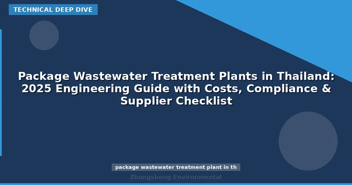 Package Wastewater Treatment Plants in Thailand: 2025 Engineering Guide with Costs, Compliance & Supplier Checklist