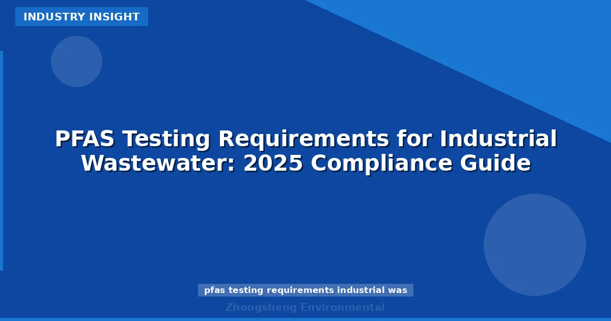 PFAS Testing Requirements for Industrial Wastewater: 2025 Compliance Guide