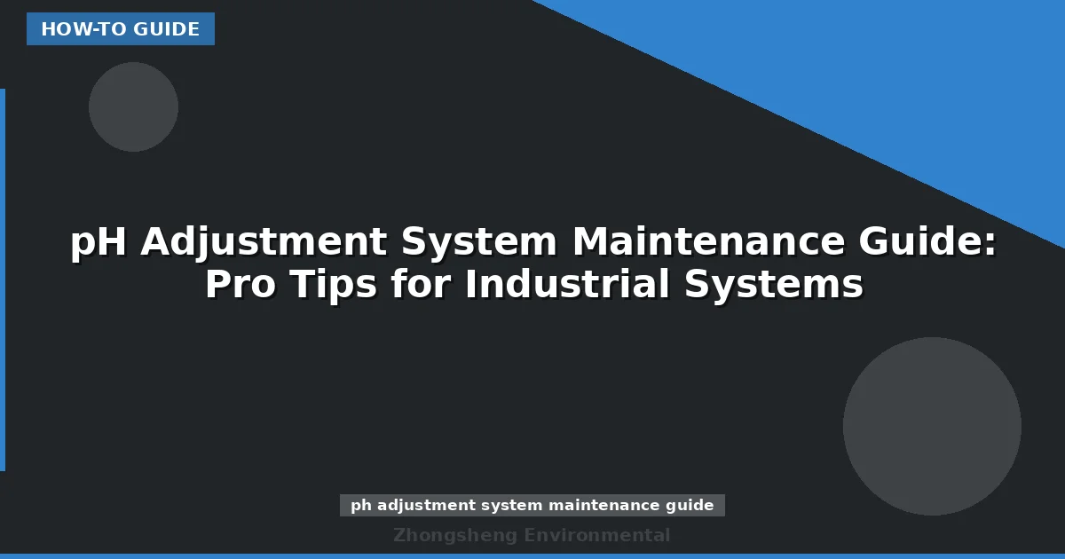 pH Adjustment System Maintenance Guide: Pro Tips for Industrial Systems