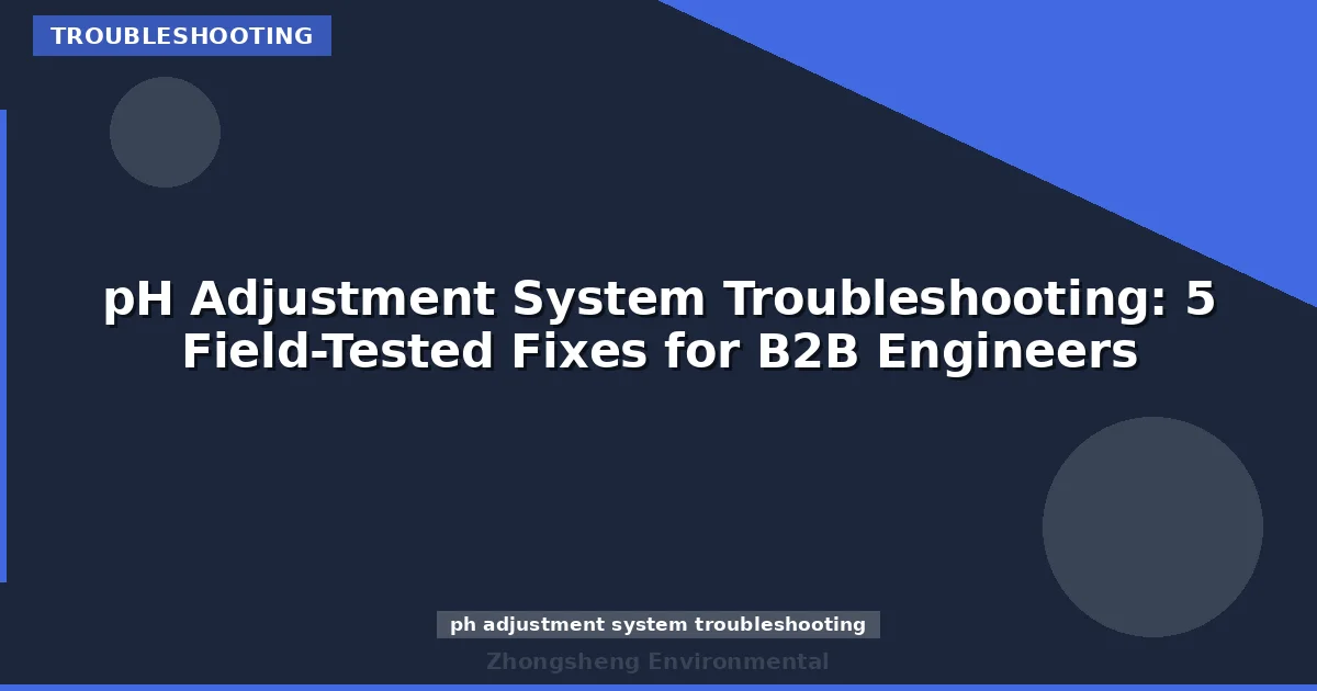 pH Adjustment System Troubleshooting: 5 Field-Tested Fixes for B2B Engineers