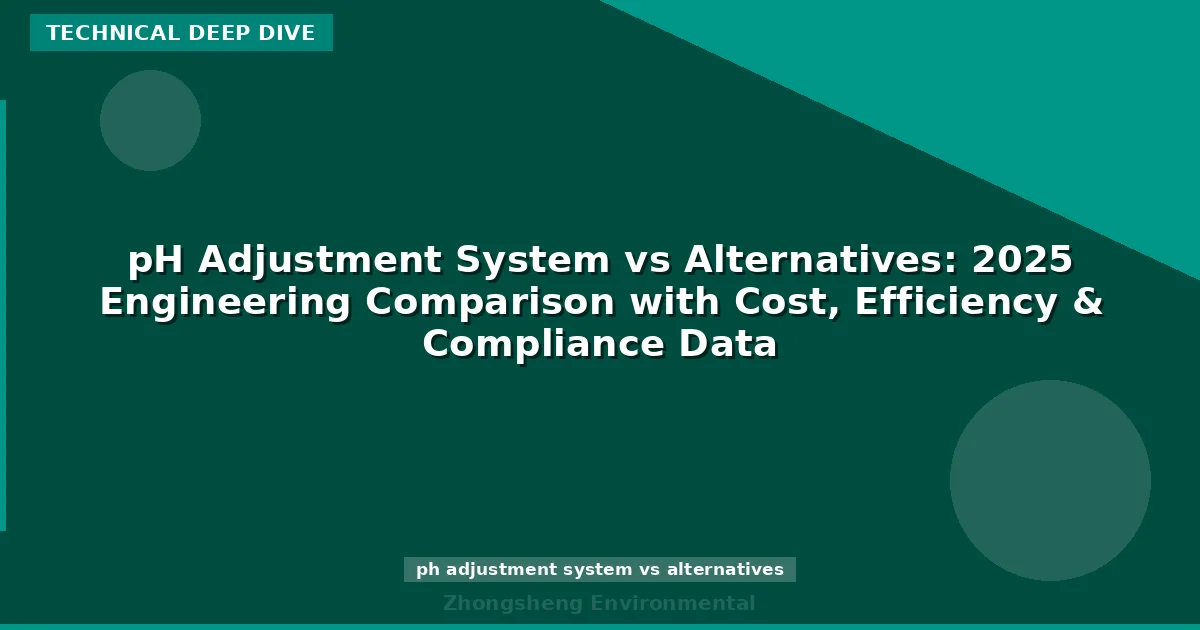 pH Adjustment System vs Alternatives: 2025 Engineering Comparison with Cost, Efficiency & Compliance Data