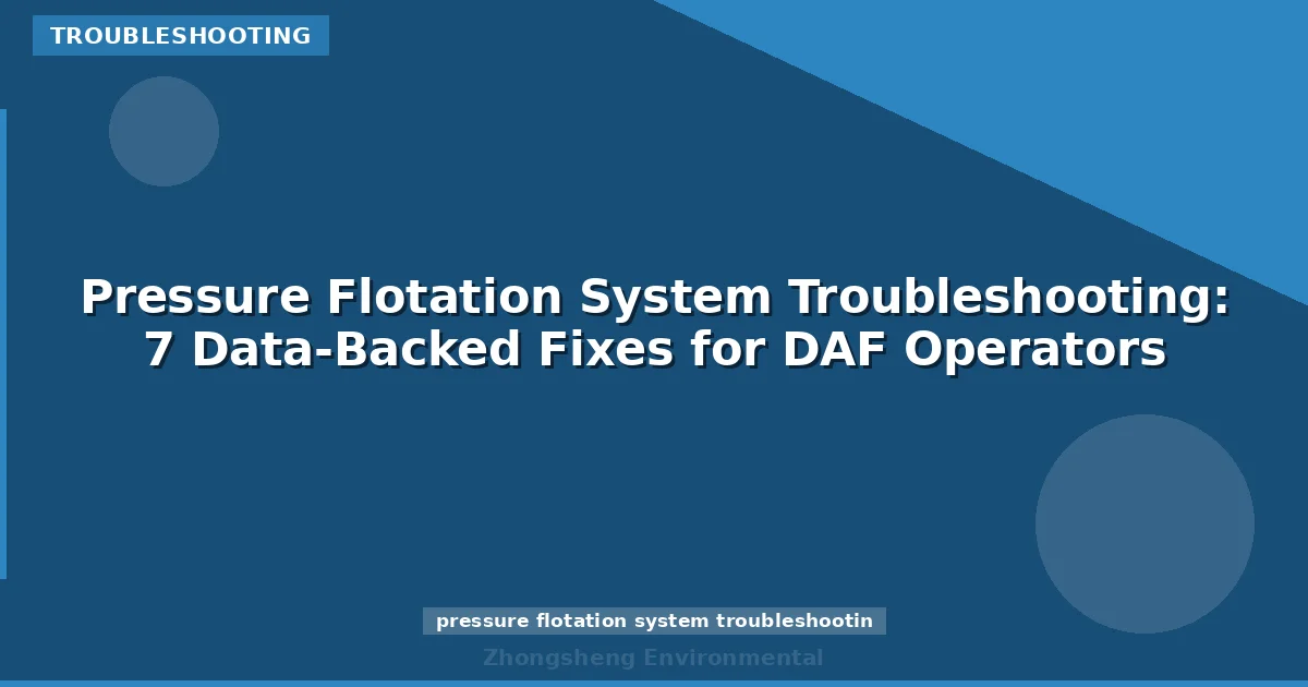 Pressure Flotation System Troubleshooting: 7 Data-Backed Fixes for DAF Operators