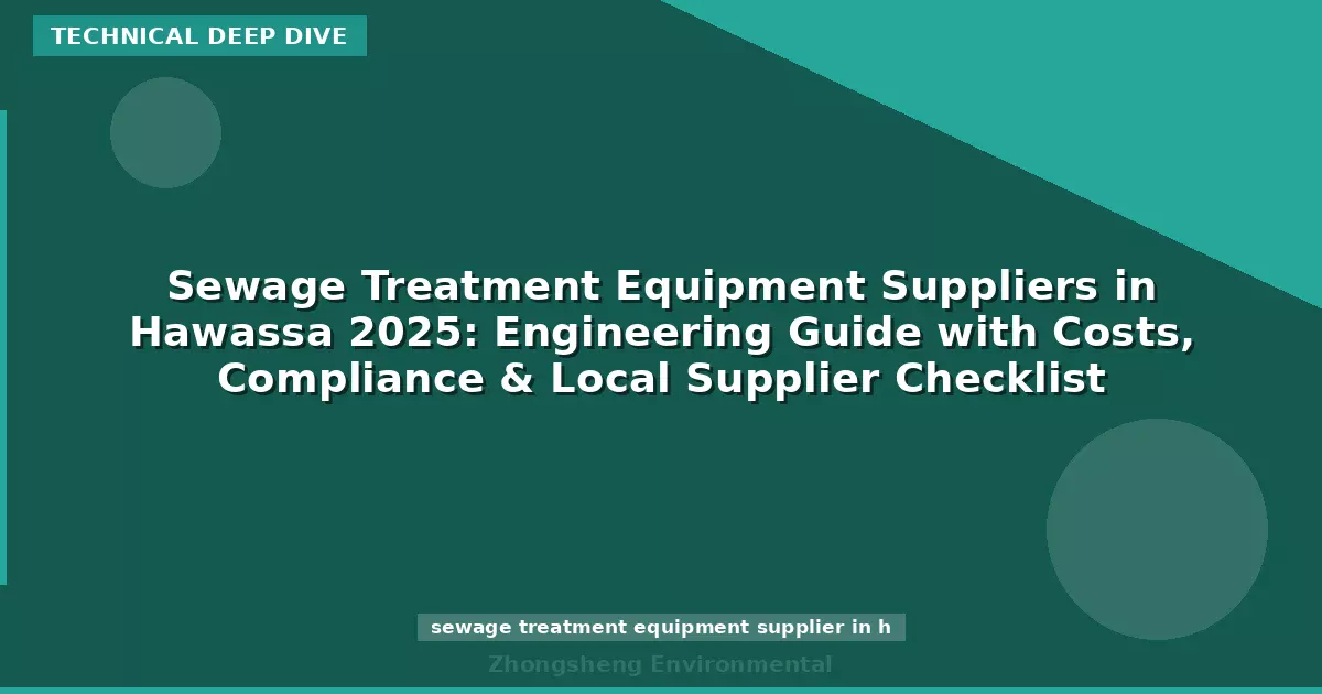 Sewage Treatment Equipment Suppliers in Hawassa 2025: Engineering Guide with Costs, Compliance & Local Supplier Checklist