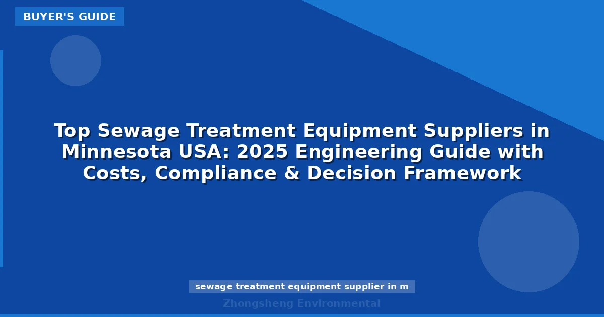 Top Sewage Treatment Equipment Suppliers in Minnesota USA: 2025 Engineering Guide with Costs, Compliance & Decision Framework