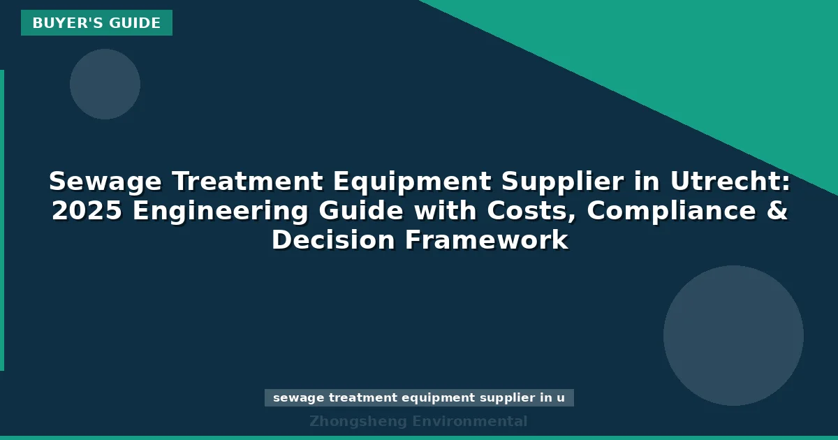 Sewage Treatment Equipment Supplier in Utrecht: 2025 Engineering Guide with Costs, Compliance & Decision Framework