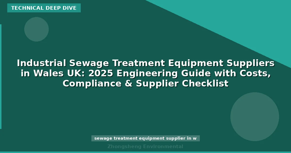 Industrial Sewage Treatment Equipment Suppliers in Wales UK: 2025 Engineering Guide with Costs, Compliance & Supplier Checklist