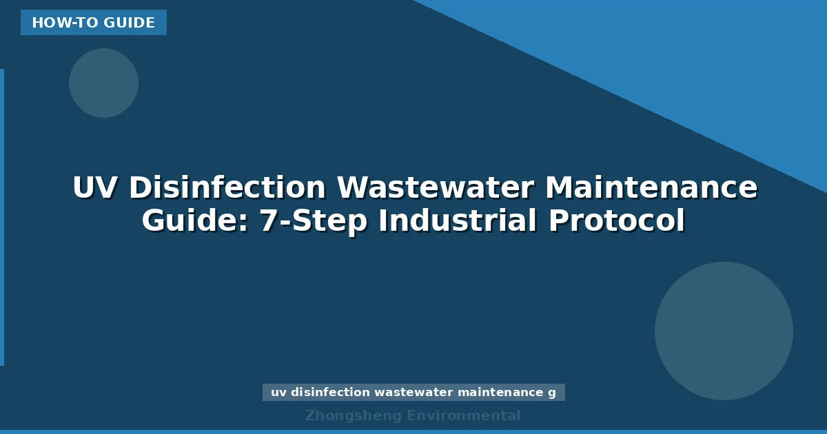 UV Disinfection Wastewater Maintenance Guide: 7-Step Industrial Protocol