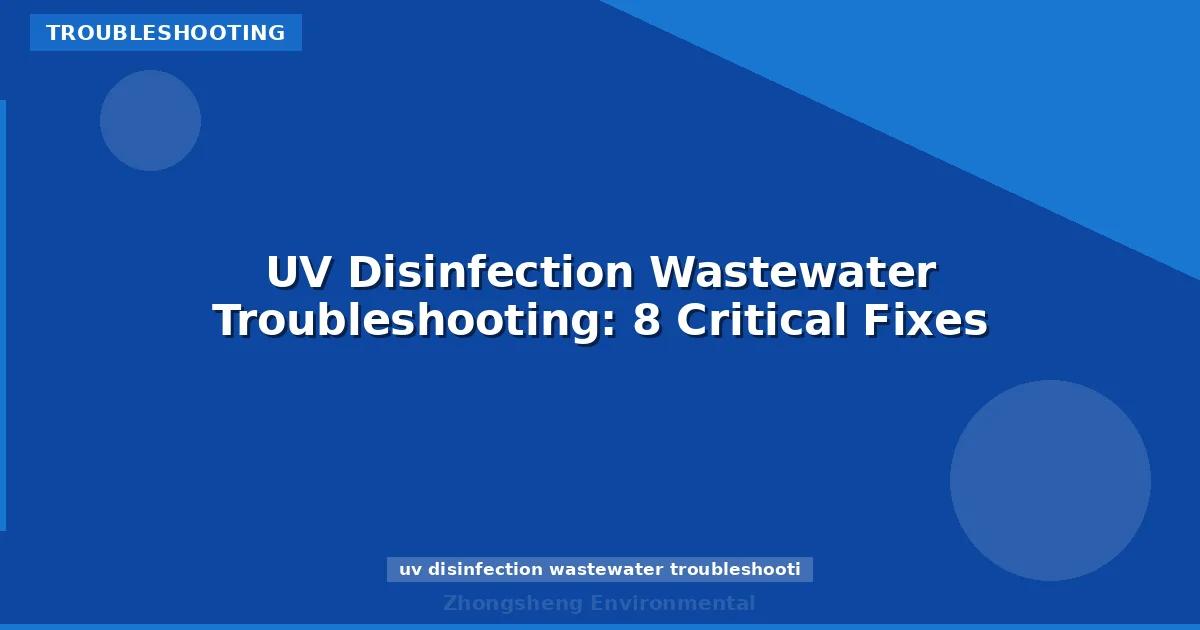 UV Disinfection Wastewater Troubleshooting: 8 Critical Fixes
