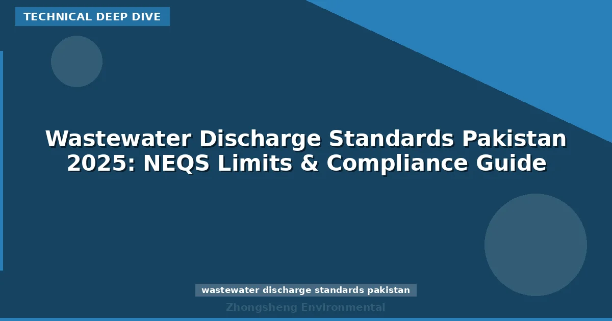 Wastewater Discharge Standards Pakistan 2025: NEQS Limits & Compliance Guide