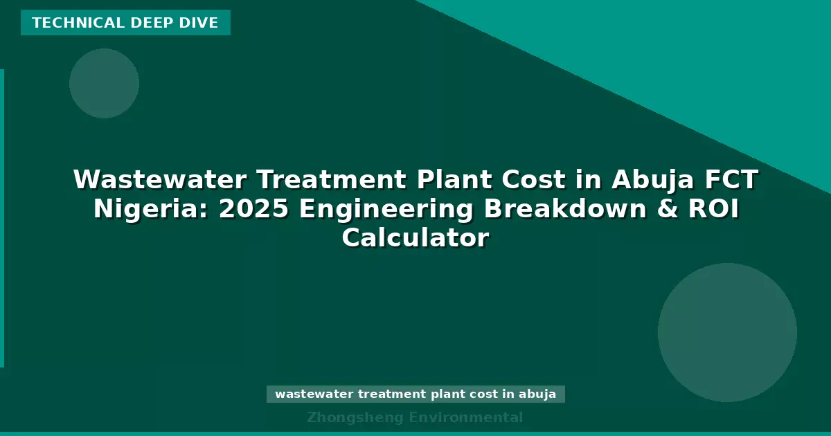 Wastewater Treatment Plant Cost in Abuja FCT Nigeria: 2025 Engineering Breakdown & ROI Calculator