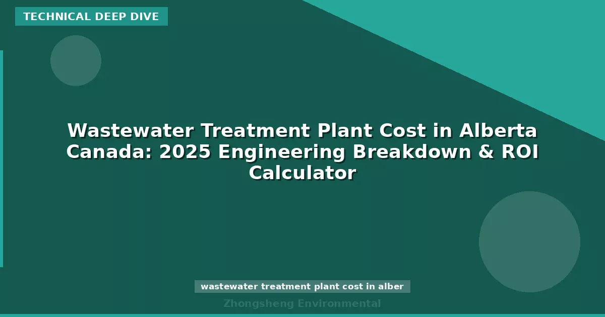 Wastewater Treatment Plant Cost in Alberta Canada: 2025 Engineering Breakdown & ROI Calculator