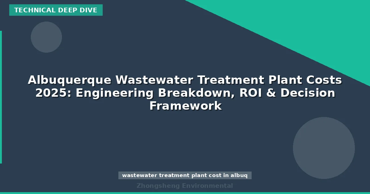 Albuquerque Wastewater Treatment Plant Costs 2025: Engineering Breakdown, ROI & Decision Framework