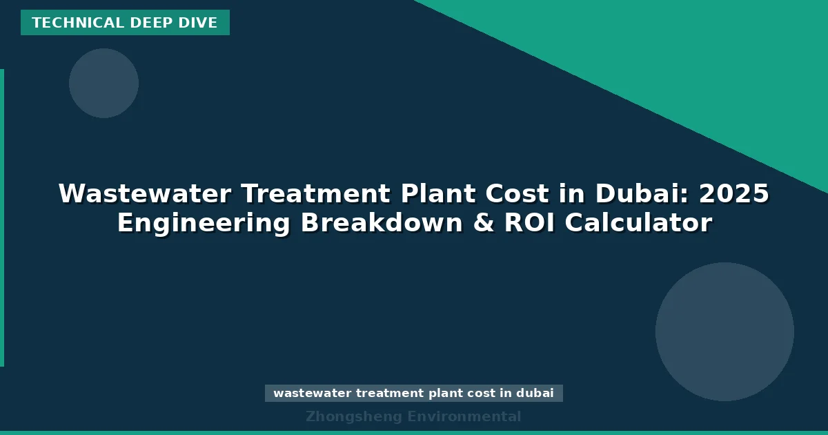 Wastewater Treatment Plant Cost in Dubai: 2025 Engineering Breakdown & ROI Calculator