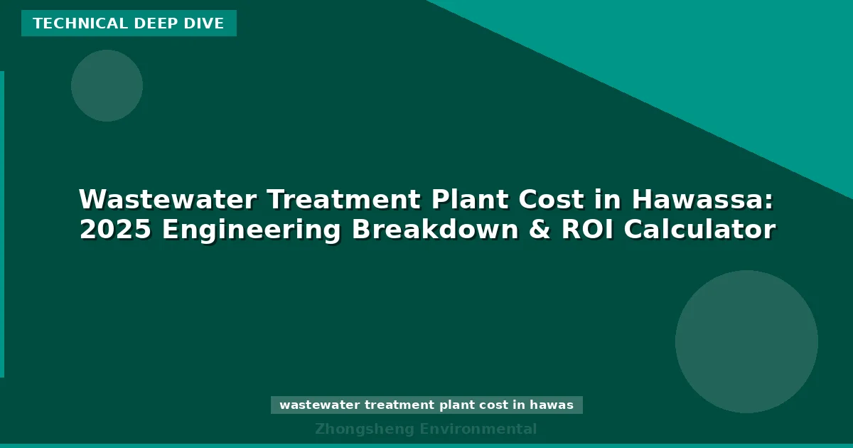 Wastewater Treatment Plant Cost in Hawassa: 2025 Engineering Breakdown & ROI Calculator