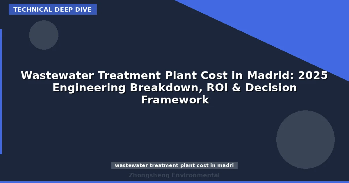 Wastewater Treatment Plant Cost in Madrid: 2025 Engineering Breakdown, ROI & Decision Framework